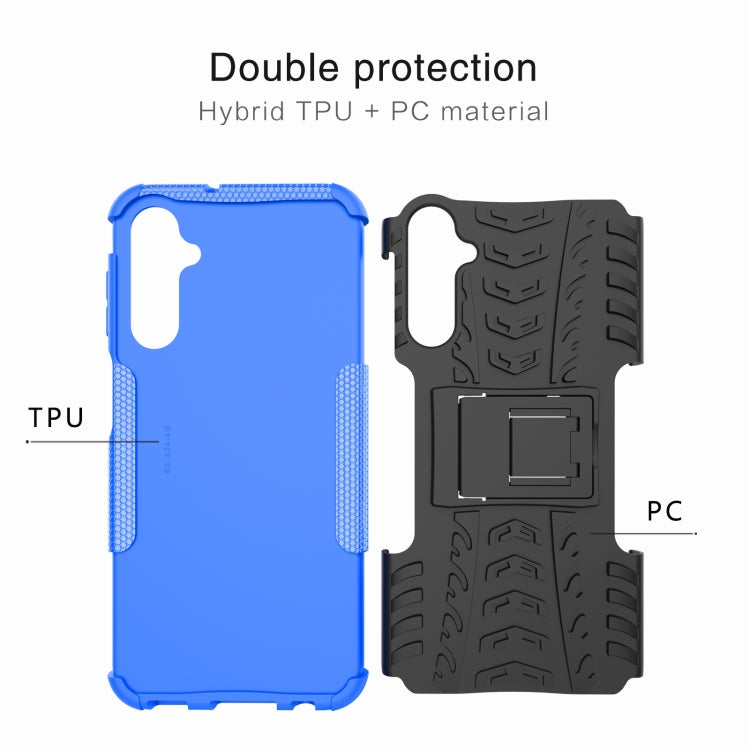 For Samsung Galaxy A24 4G Tire Texture TPU + PC Phone Case with Holder(Black) - free shipping - PMC TechLife - Order now!