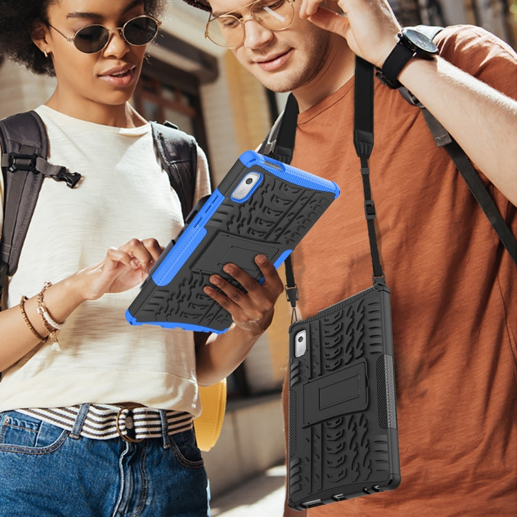 For Lenovo Tab M9 Tire Texture TPU + PC Tablet Case with Holder(Purple) - free shipping - PMC TechLife - Order now!