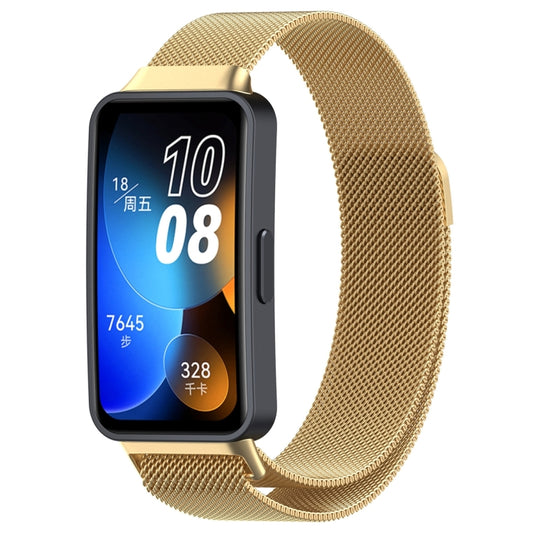 For Huawei Band 8 Milanese Metal Watch Band(Gold) - Smart Wear by PMC Jewellery | Online Shopping South Africa | PMC Jewellery