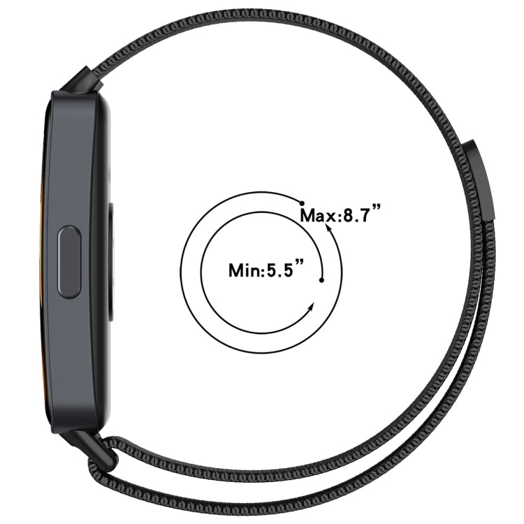 For Huawei Band 10 / 9 / 8 Milanese Metal Watch Band(Black) - Watch Bands by PMC TechLife | Online Shopping South Africa | PMC TechLife | Buy Now Pay Later Mobicred