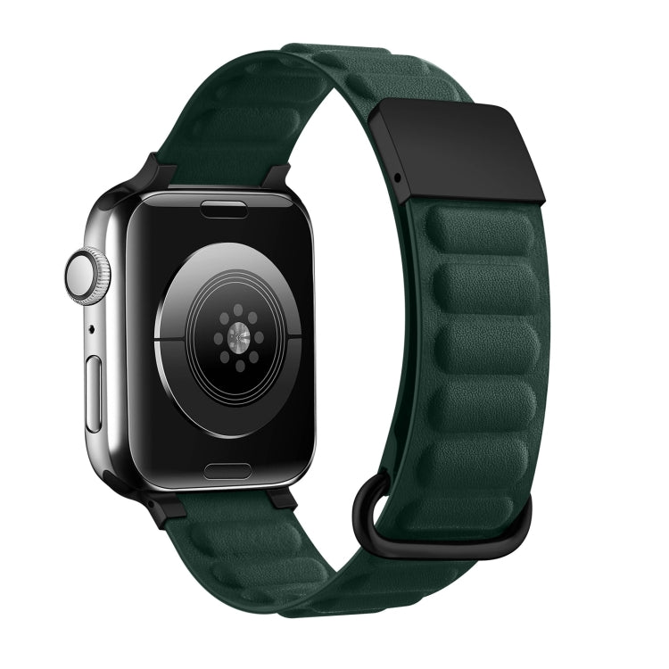 Magnetic Reverse Buckle Watch Band For Apple Watch Series 8&7 41mm(Cedar Green) - Smart Wear by PMC Jewellery | Online Shopping South Africa | PMC Jewellery