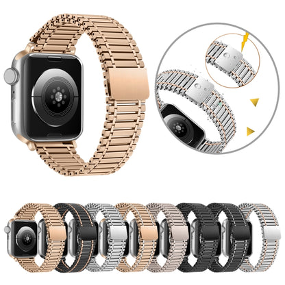 Chain Magnetic Stainless Steel Watch Band For Apple Watch Series 8&7 41mm / SE 2&6&SE&5&4 40mm / 3&2&1 38mm(Rose Gold) - Smart Wear by PMC Jewellery | Online Shopping South Africa | PMC Jewellery