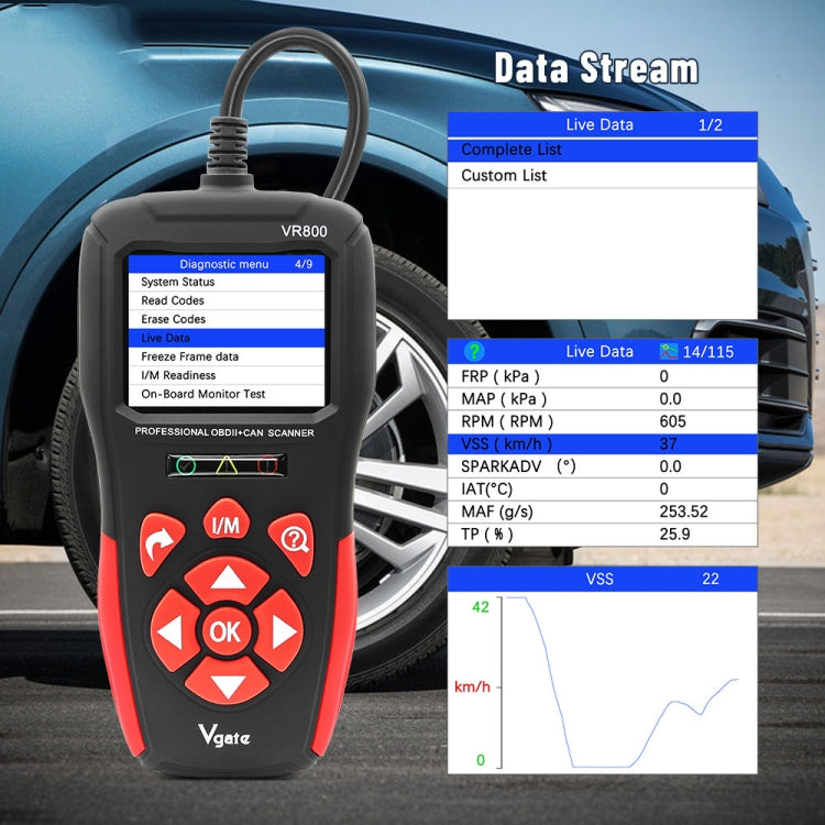 Vgate VR800 Car Code Reader OBD2 Diagnostic Scanner - Code Readers & Scan Tools by Vgate | Online Shopping South Africa | PMC Jewellery | Buy Now Pay Later Mobicred