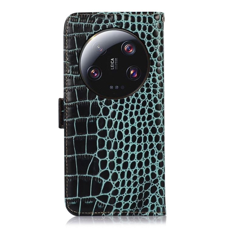 For Xiaomi 13 Ultra Crocodile Top Layer Cowhide Leather Phone Case(Green) - 13 Ultra Cases by PMC TechLife | Online Shopping South Africa | PMC TechLife