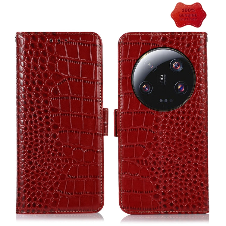 For Xiaomi 13 Ultra Crocodile Top Layer Cowhide Leather Phone Case(Red) - 13 Ultra Cases by PMC Jewellery | Online Shopping South Africa | PMC Jewellery