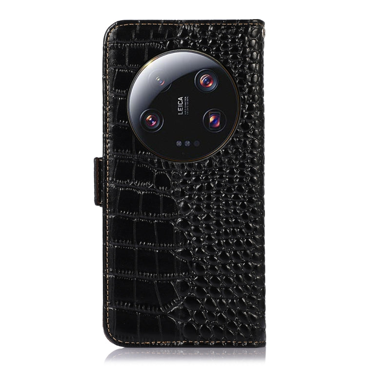 For Xiaomi 13 Ultra Crocodile Top Layer Cowhide Leather Phone Case(Black) - 13 Ultra Cases by PMC TechLife | Online Shopping South Africa | PMC TechLife