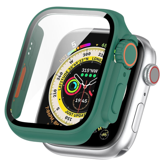 For Apple Watch Series SE 2 / 6 / SE / 5 / 4 40mm Tempered Film + PC Integrated Watch Protective Case(Green) -  by PMC Jewellery | Online Shopping South Africa | PMC Jewellery