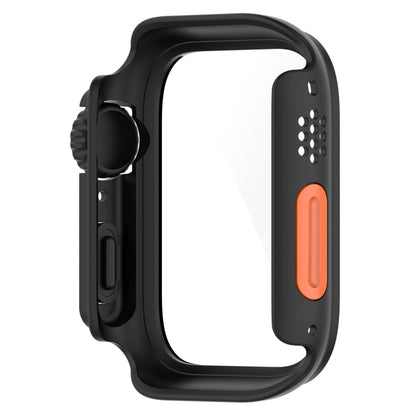 For Apple Watch Series 8 & 7 45mm Tempered Film + PC Integrated Watch Protective Case(Black) -  by PMC Jewellery | Online Shopping South Africa | PMC Jewellery