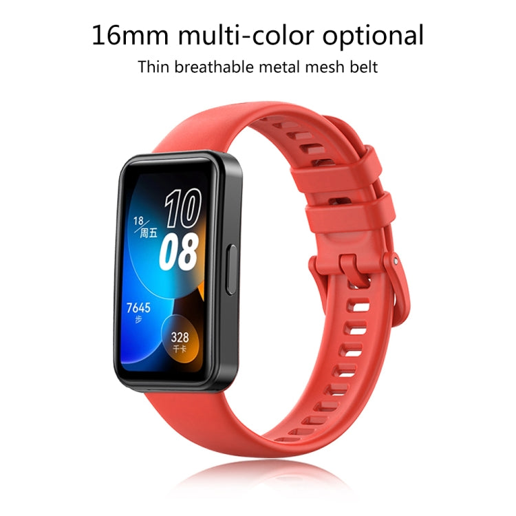 For Huawei Band 8 16mm Solid Color Silicone Replacement Watch Band(Orange) -  by PMC TechLife | Online Shopping South Africa | PMC TechLife