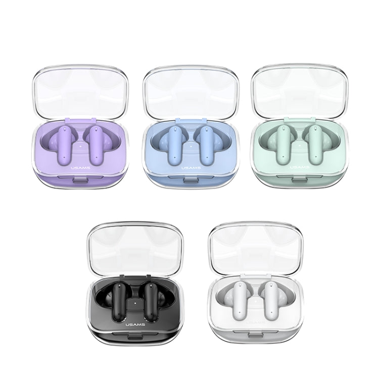 USAMS BE16 Ice Tray Series Transparent TWS In-Ear Wireless Bluetooth Earphone(Purple) - TWS Earphone by USAMS | Online Shopping South Africa | PMC Jewellery