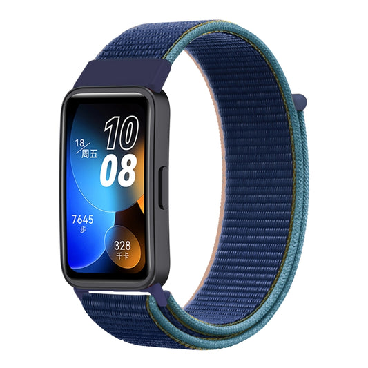 For Huawei Band 8 16mm Woven Nylon Loop Watch Band(Dark Army Blue) - Watch Bands by PMC Jewellery | Online Shopping South Africa | PMC Jewellery