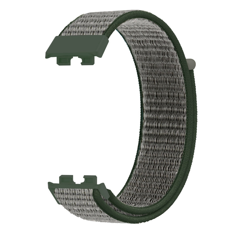 For Huawei Band 8 16mm Woven Nylon Loop Watch Band(Dark Olive) - Watch Bands by PMC Jewellery | Online Shopping South Africa | PMC Jewellery