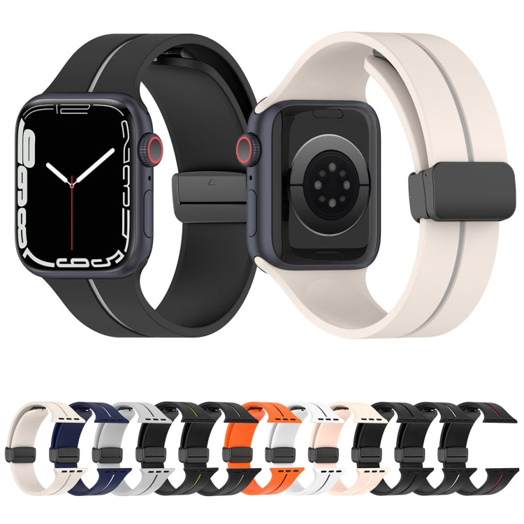 Two Color Folding Buckle Silicone Watch Band For Apple Watch 3 42mm(Black+Grey) -  by PMC Jewellery | Online Shopping South Africa | PMC Jewellery