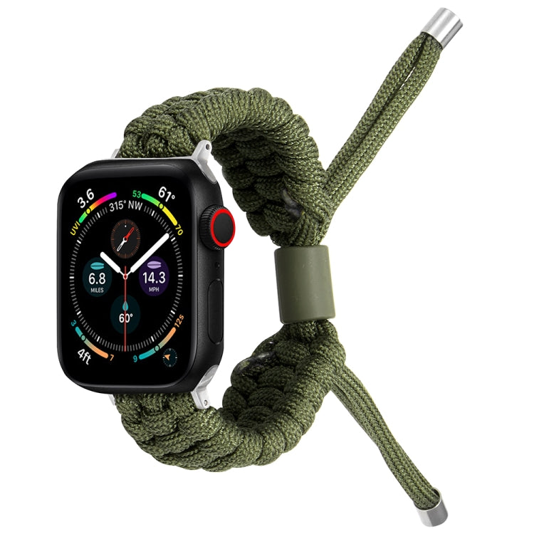Stretch Plain Silicone Bean Watch Band For Apple Watch 7 41mm(Army Green) - Watch Bands by PMC TechLife | Online Shopping South Africa | PMC TechLife