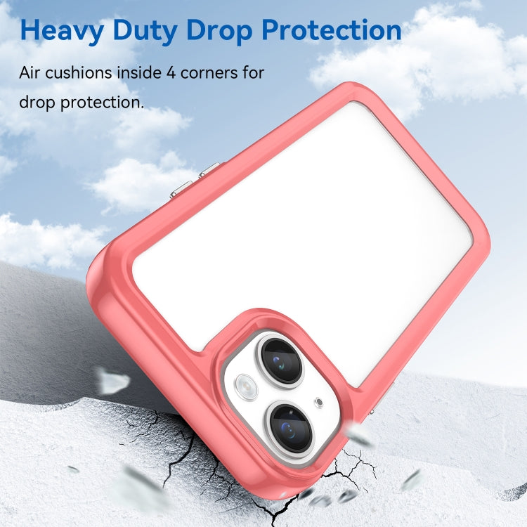 For iPhone 15 Colorful Series Acrylic + TPU Phone Case(Red) - iPhone 15 Cases by PMC TechLife | Online Shopping South Africa | PMC TechLife