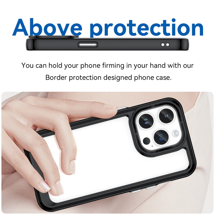 For iPhone 15 Pro Max Colorful Series Acrylic + TPU Phone Case(Black) - iPhone 15 Pro Max Cases by PMC TechLife | Online Shopping South Africa | PMC TechLife