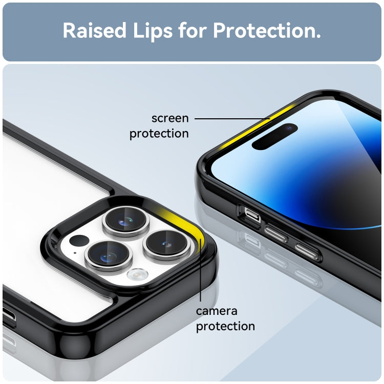 For iPhone 15 Pro Max Colorful Series Acrylic + TPU Phone Case(Black) - iPhone 15 Pro Max Cases by PMC TechLife | Online Shopping South Africa | PMC TechLife