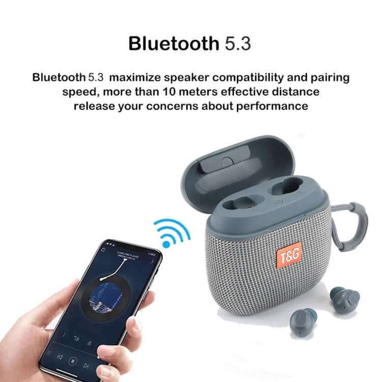 T&G TG809 2 in 1 Portable Outdoor Wireless Speaker & Mini TWS Bluetooth Earbuds(Dark Green) - Mini Speaker by T&G | Online Shopping South Africa | PMC Jewellery