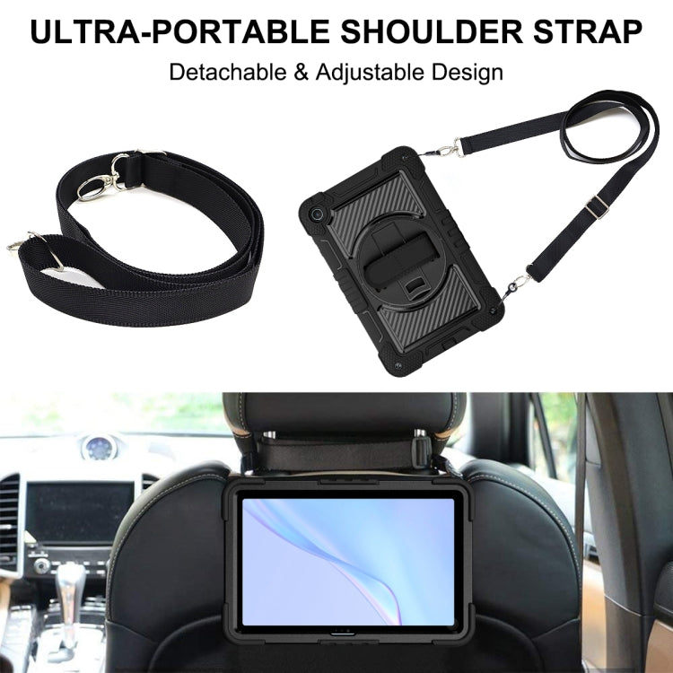 For Huawei MatePad SE 10.4 360 Degree Rotation PC Contrast Silicone Tablet Case(Black) - Huawei by PMC TechLife | Online Shopping South Africa | PMC TechLife