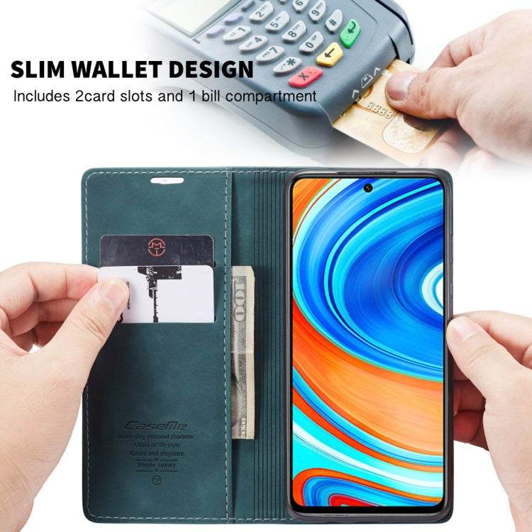 For Xiaomi Redmi Note 9 Pro/Note 9 Pro Max/Note 9s CaseMe 013 Multifunctional Horizontal Flip Leather Case, with Card Slot & Holder & Wallet(Blue) - Xiaomi Cases by CaseMe | Online Shopping South Africa | PMC Jewellery | Buy Now Pay Later Mobicred