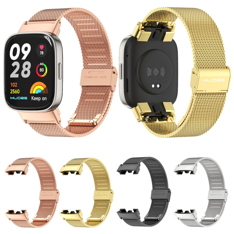 For Redmi Watch 3 Mijobs Milan Buckle Metal Watch Band(Rose Gold) -  by MIJOBS | Online Shopping South Africa | PMC Jewellery
