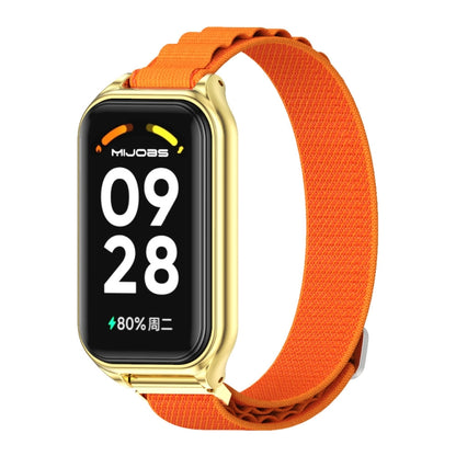 For Redmi Band 2 Mijobs Metal Shell Nylon Breathable Watch Band(Orange Gold) -  by MIJOBS | Online Shopping South Africa | PMC Jewellery