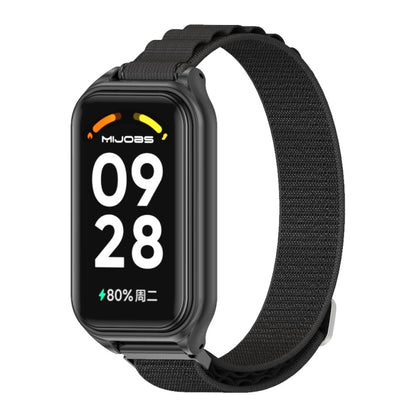 For Redmi Band 2 Mijobs Metal Shell Nylon Breathable Watch Band(Black) -  by MIJOBS | Online Shopping South Africa | PMC Jewellery