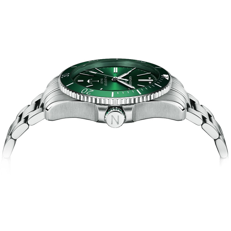 NORTH EDGE ANCHOR Men Outdoor 100m Waterproof Mechanical Watch(Green) - Metal Strap Watches by NORTH EDGE | Online Shopping South Africa | PMC Jewellery | Buy Now Pay Later Mobicred