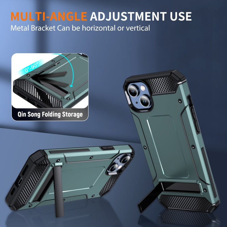 For iPhone 13 Pro Max Matte Holder Phone Case(Dark Green) - iPhone 13 Pro Max Cases by PMC Jewellery | Online Shopping South Africa | PMC Jewellery