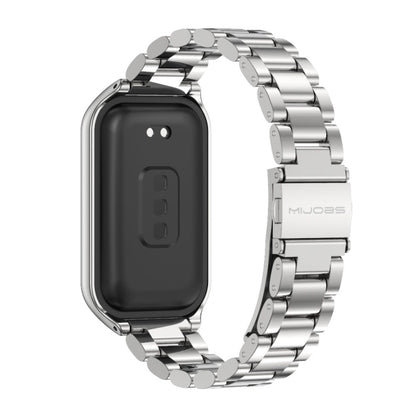 For Redmi Band 2 Mijobs Metal Shell + Three-Bead Stainless Steel Watch Band(Silver) -  by MIJOBS | Online Shopping South Africa | PMC Jewellery