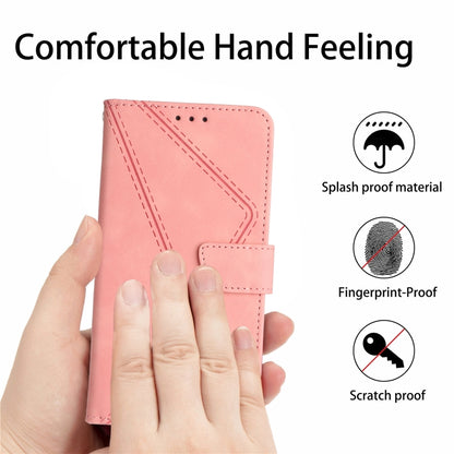 For iPhone 11 Pro Max Stitching Embossed Leather Phone Case(Pink) - iPhone 11 Pro Max Cases by PMC Jewellery | Online Shopping South Africa | PMC Jewellery