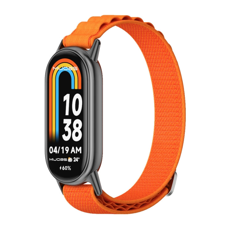 For Xiaomi Mi Band 8 Mijobs Nylon Breathable Watch Band(Orange Black) -  by MIJOBS | Online Shopping South Africa | PMC Jewellery