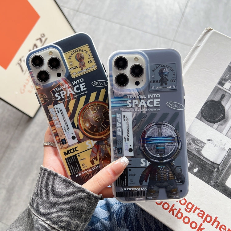 For iPhone 13 Dual-side IMD Astronaut Frosted Phone Case(Blue Grey) - iPhone 13 Cases by PMC Jewellery | Online Shopping South Africa | PMC Jewellery