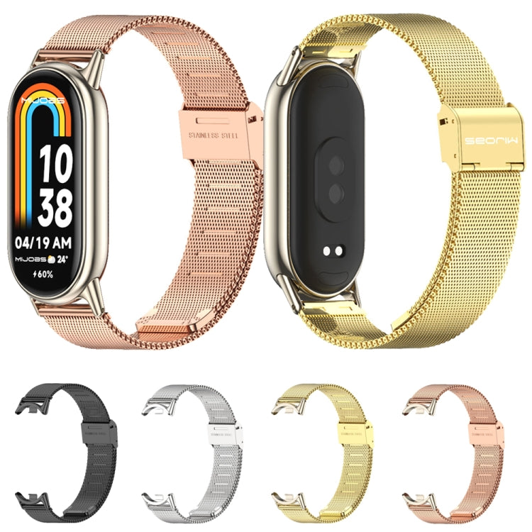 For Xiaomi Mi Band 8 Mijobs Milan Buckle Metal Stainless Steel Watch Band(Silver) -  by PMC Jewellery | Online Shopping South Africa | PMC Jewellery