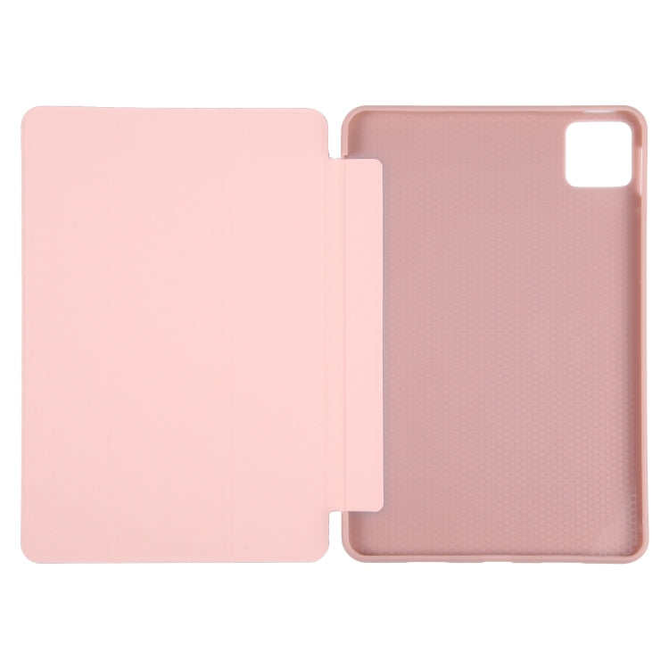 For Xiaomi Pad 6 / Pad 6 Pro Three-fold Holder Flip Tablet Leather Case(Rose Gold) -  by PMC Jewellery | Online Shopping South Africa | PMC Jewellery