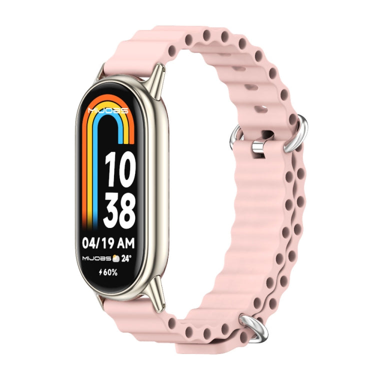 For Xiaomi Mi Band 8 Mijobs Marine Silicone Breathable Watch Band(Pink Light Gold) -  by MIJOBS | Online Shopping South Africa | PMC Jewellery