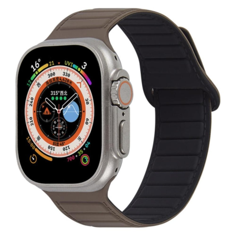 For Apple Watch 3 38mm Loop Magnetic Silicone Watch Band(Coffee Black) - Watch Bands by PMC Jewellery | Online Shopping South Africa | PMC Jewellery