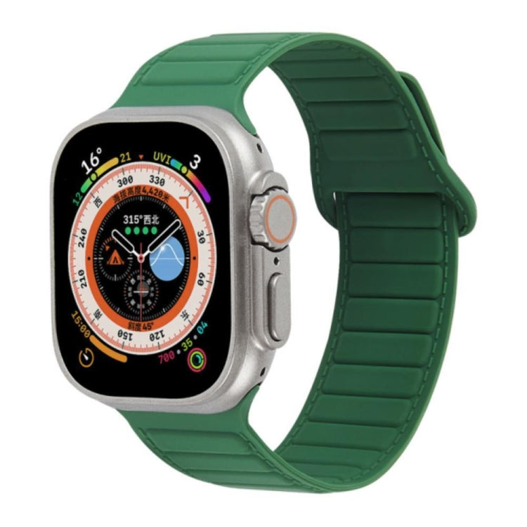 For Apple Watch 3 38mm Loop Magnetic Silicone Watch Band(Green) - Watch Bands by PMC Jewellery | Online Shopping South Africa | PMC Jewellery