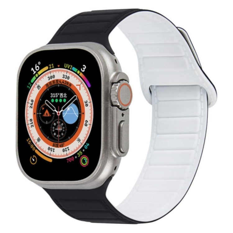 For Apple Watch 2 42mm Loop Magnetic Silicone Watch Band(Black White) - Watch Bands by PMC TechLife | Online Shopping South Africa | PMC TechLife