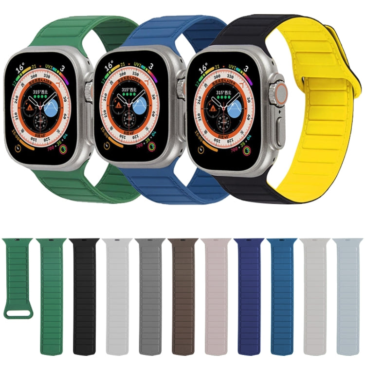 For Apple Watch 3 42mm Loop Magnetic Silicone Watch Band(Black Wine Red) - Watch Bands by PMC TechLife | Online Shopping South Africa | PMC TechLife