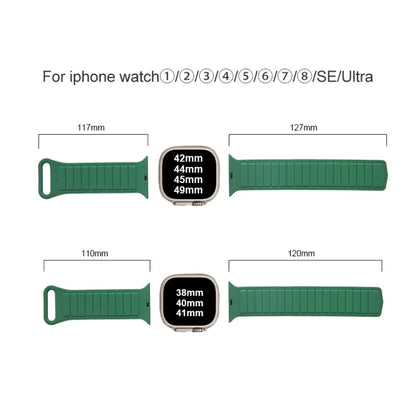 For Apple Watch SE 2022 44mm Loop Magnetic Silicone Watch Band(Grey Wine Red) - Watch Bands by PMC Jewellery | Online Shopping South Africa | PMC Jewellery