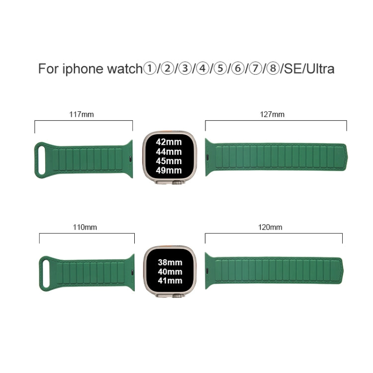 For Apple Watch 6 44mm Loop Magnetic Silicone Watch Band(Grey Orange) - Watch Bands by PMC TechLife | Online Shopping South Africa | PMC TechLife