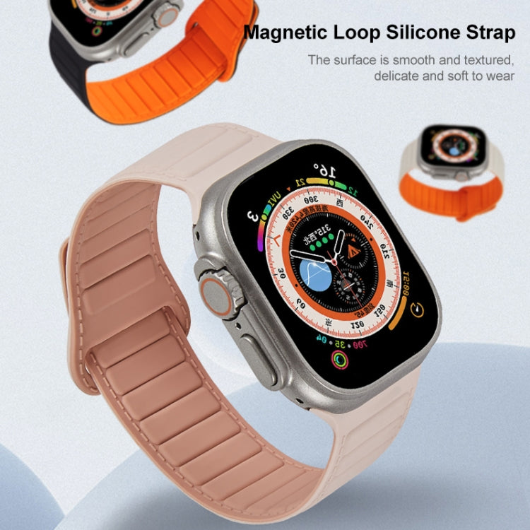 For Apple Watch 38mm Loop Magnetic Silicone Watch Band(Grey Black) - Watch Bands by PMC TechLife | Online Shopping South Africa | PMC TechLife