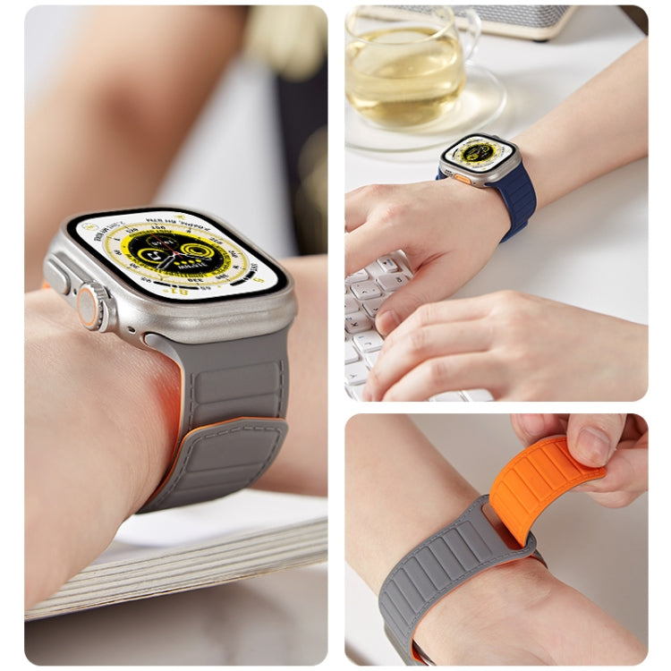 For Apple Watch 38mm Loop Magnetic Silicone Watch Band(Black Yellow) - Watch Bands by PMC TechLife | Online Shopping South Africa | PMC TechLife