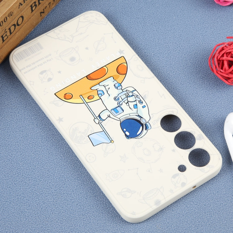 For Samsung Galaxy S20+ Astronaut Pattern Silicone Straight Edge Phone Case(Planet Landing-White) - free shipping - PMC TechLife - Order now!