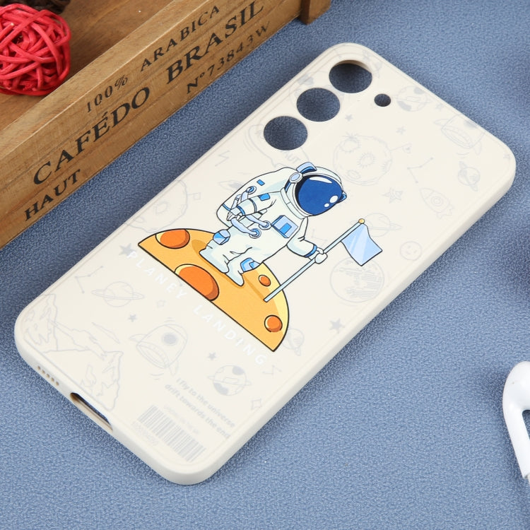 For Samsung Galaxy S20 FE Astronaut Pattern Silicone Straight Edge Phone Case(Planet Landing-White) - free shipping - PMC TechLife - Order now!
