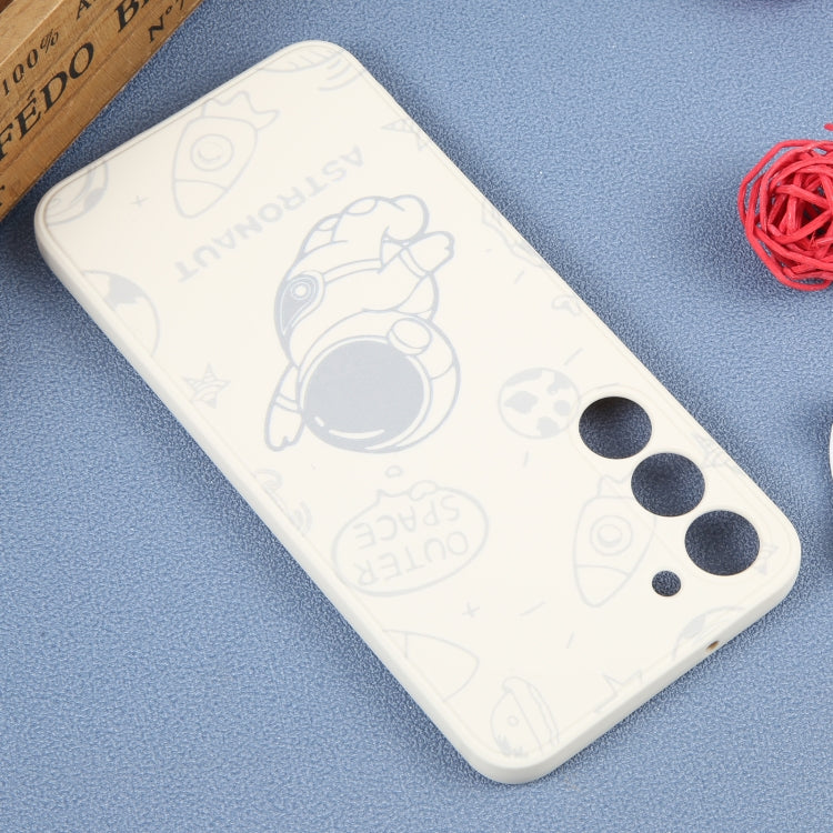 For Samsung Galaxy S10+ Astronaut Pattern Silicone Straight Edge Phone Case(Flying Astronaut-White) - free shipping - PMC TechLife - Order now!