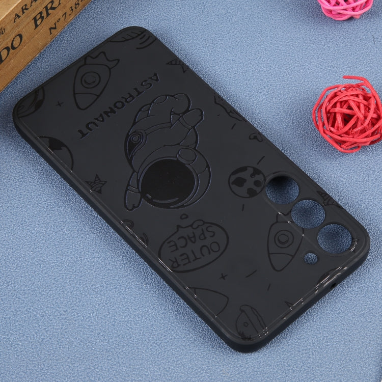For Samsung Galaxy A81 Astronaut Pattern Silicone Straight Edge Phone Case(Flying Astronaut-Black) - free shipping - PMC TechLife - Order now!