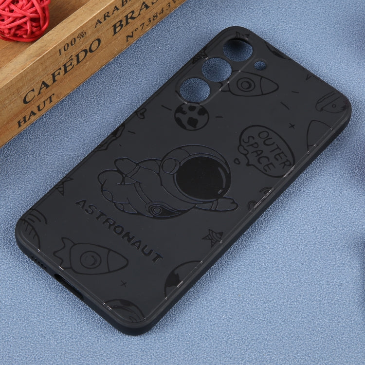 For Samsung Galaxy A50 Astronaut Pattern Silicone Straight Edge Phone Case(Flying Astronaut-Black) - free shipping - PMC TechLife - Order now!