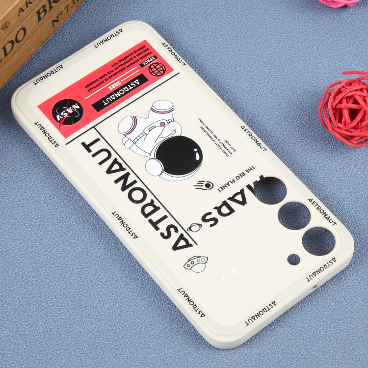 For Samsung Galaxy A50 Astronaut Pattern Silicone Straight Edge Phone Case(Mars Astronaut-White) - free shipping - PMC TechLife - Order now!